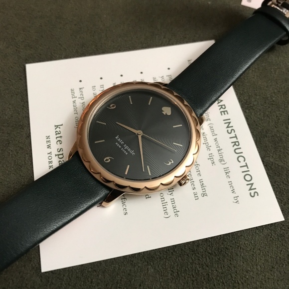 EUC Kate Spade 34mm Metro Green Scolloped Watch - Picture 4 of 8